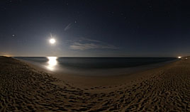 360° Panorama Fotografie Nachtaufnahme Strand Frankreich